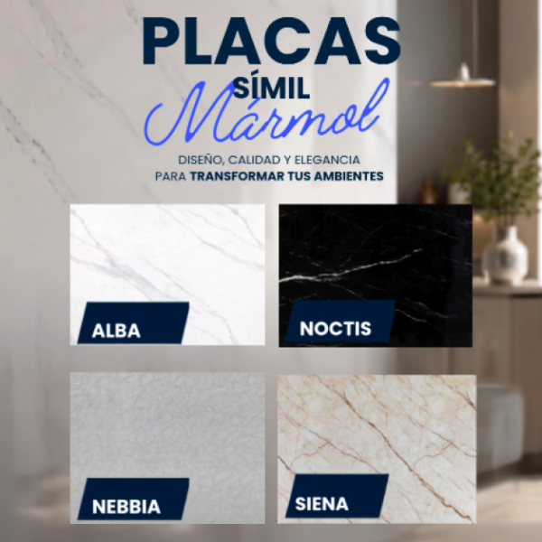 PLACAS SIMIL MARMOL - 1,22x2,44x3mm
